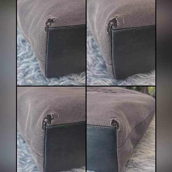 Coach Horse & Carriage Jacquard City Zip Tote Gray/ Black Leather Trim Large - Picture 5 of 13